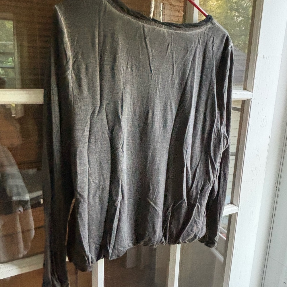 Soft Surroundings Gray Ruched Blouse - Picture 4 of 12